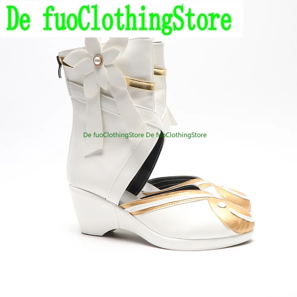 

DefuoClothing Honor Of Kings Da Qiao, обувь для косплея, ботинки с белым змеиным персонажем, карнавальные костюмы на Хэллоуин, аксессуары, обувь