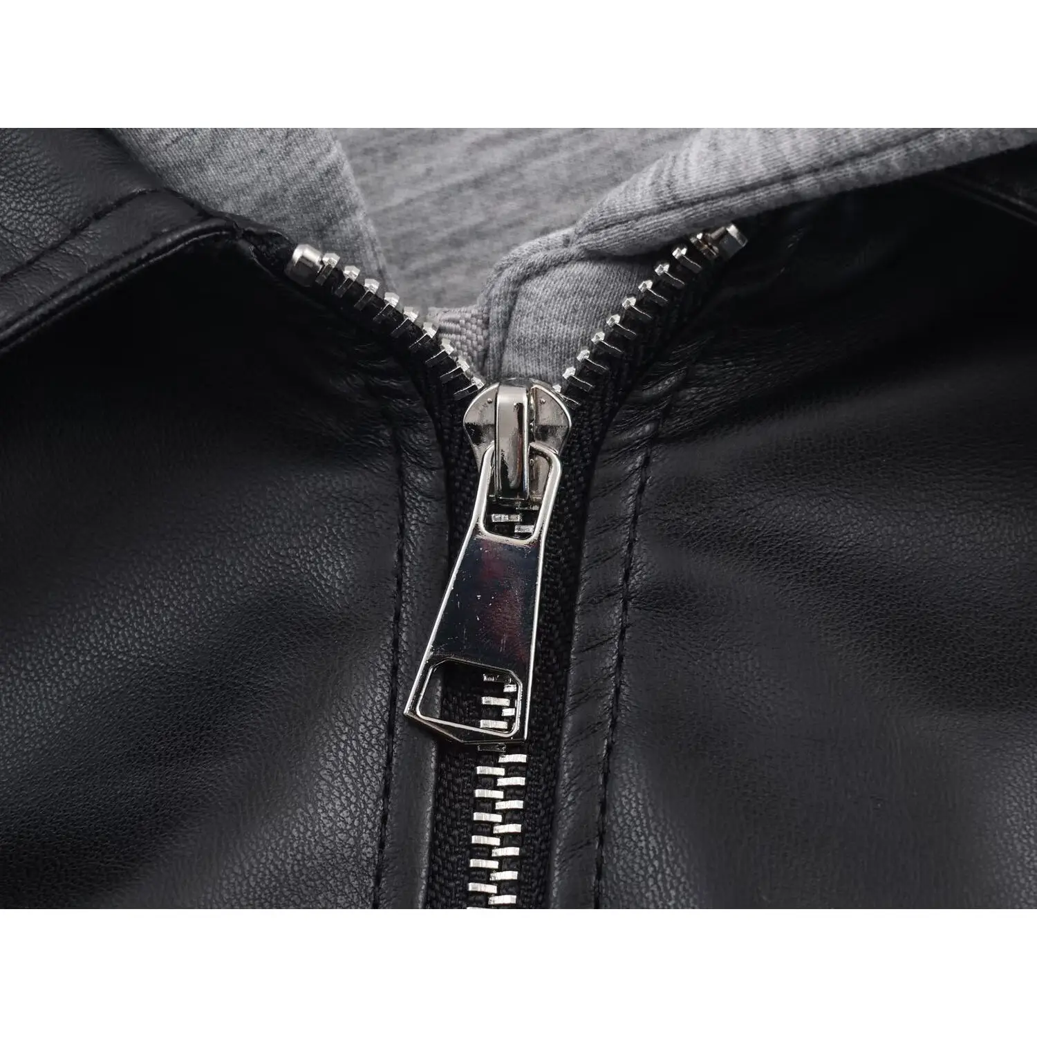 JNLEAOG Faionable Patchwork cuir effet Jaet femmes automne nouveau Design Sle sens tout-Match ort vêtements d'extérieur