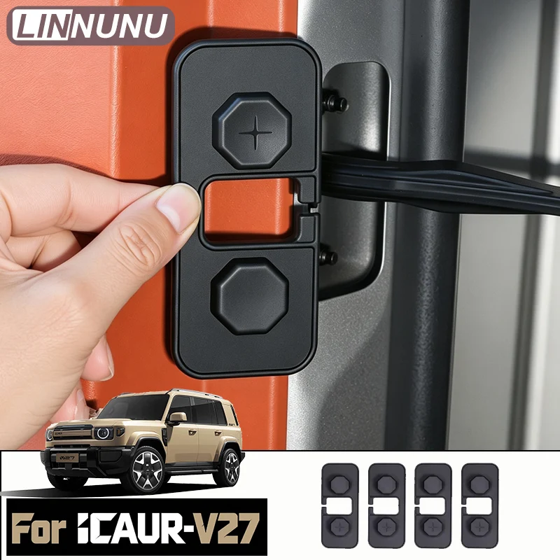 LINNUNU Silicone Door Limiter Cover Lock Protector Anti-Rust Shock Absorbing For iCAUR V27 Esteo V27 2025-2026 Car Accessories