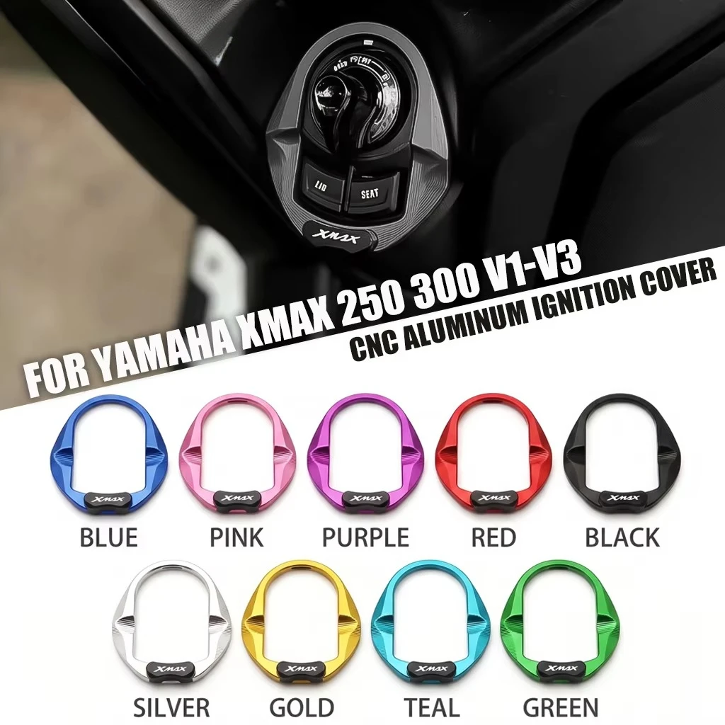 X-CLASS Motorcycle CNC Aluminum Ignition Switch Cover Trim Smart Key Switch Ring Decoration for Yamaha XMAX 300 250 2017-2026