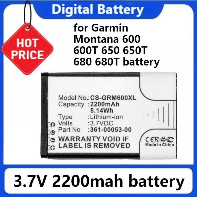 

2200mAh Battery for 010-11599-00 010-11654-03 361-00053-00 361-00053-04 for Garmin Montana 600 600T 650 650T 680 680T