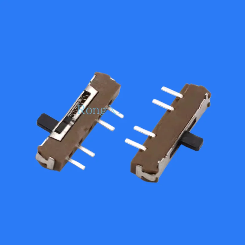100pcs/ 13D18(1P3T) right reset four-legged three-gear mini small toggle brown toy power switch