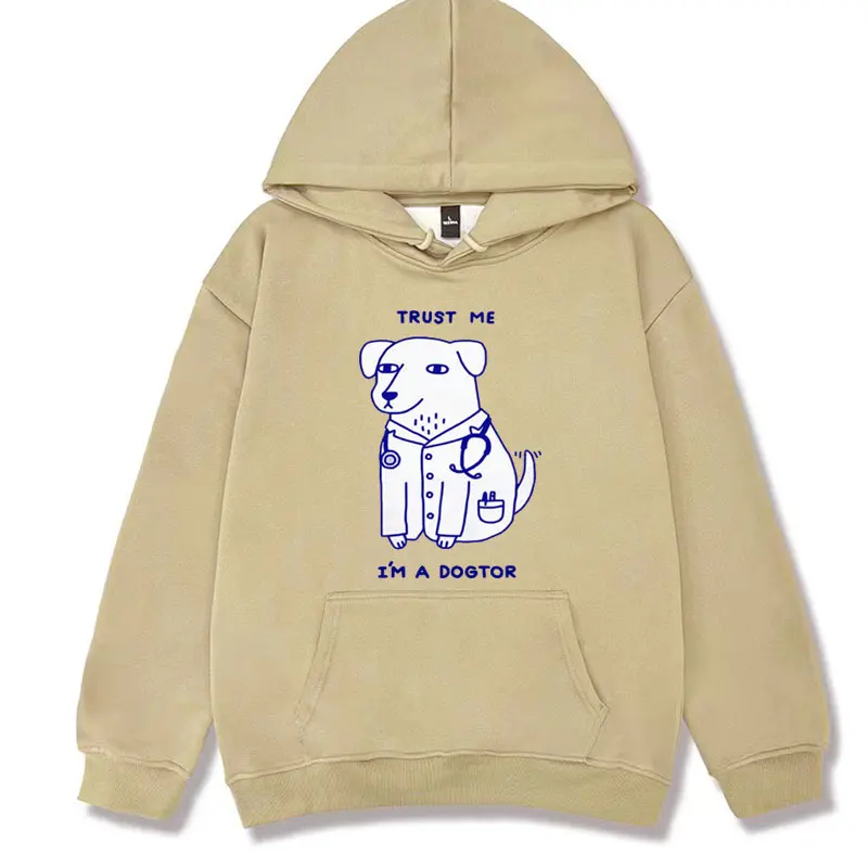 Trust Me I Am A Dogtor Meme Hoodies Funny Dog Doctor Cool Hoodie Streetwear Men Women\'s Retro Casual Fleece Humor Sweatshirt Y2k