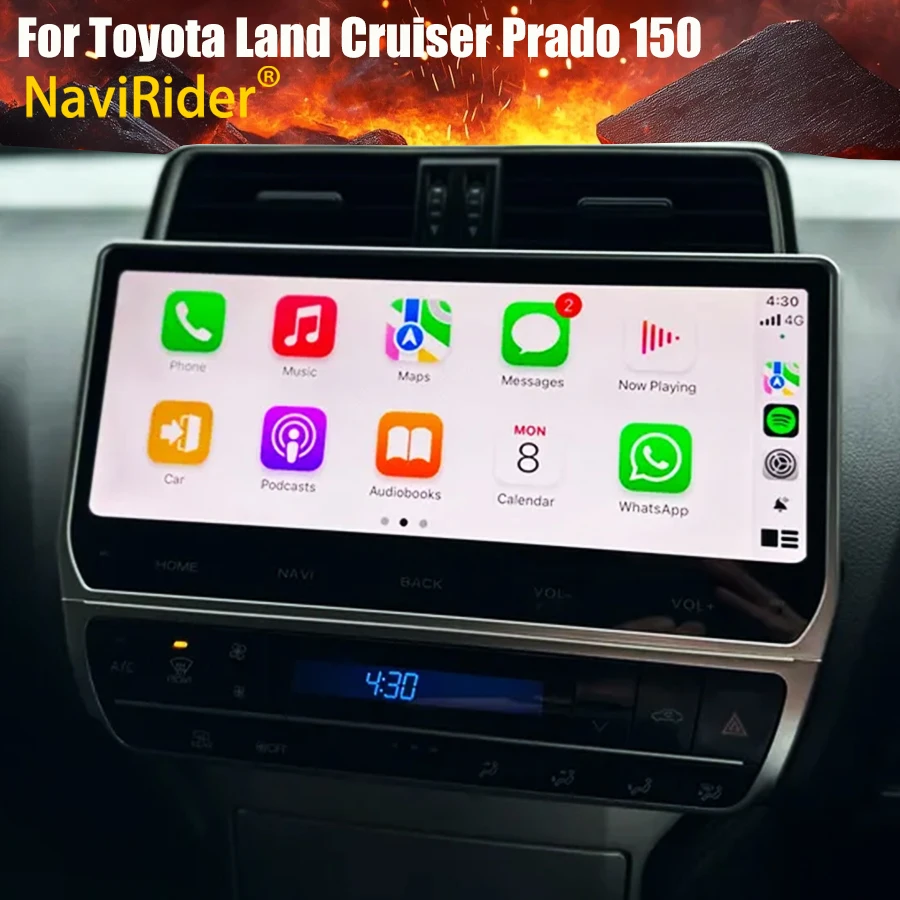 أندرويد 15 راديو السيارة لتويوتا لاند كروزر برادو 150 2018-2022 نظام تحديد المواقع مشغل وسائط متعددة نافي رئيس وحدة ستيريو فيديو DSP BT QLED