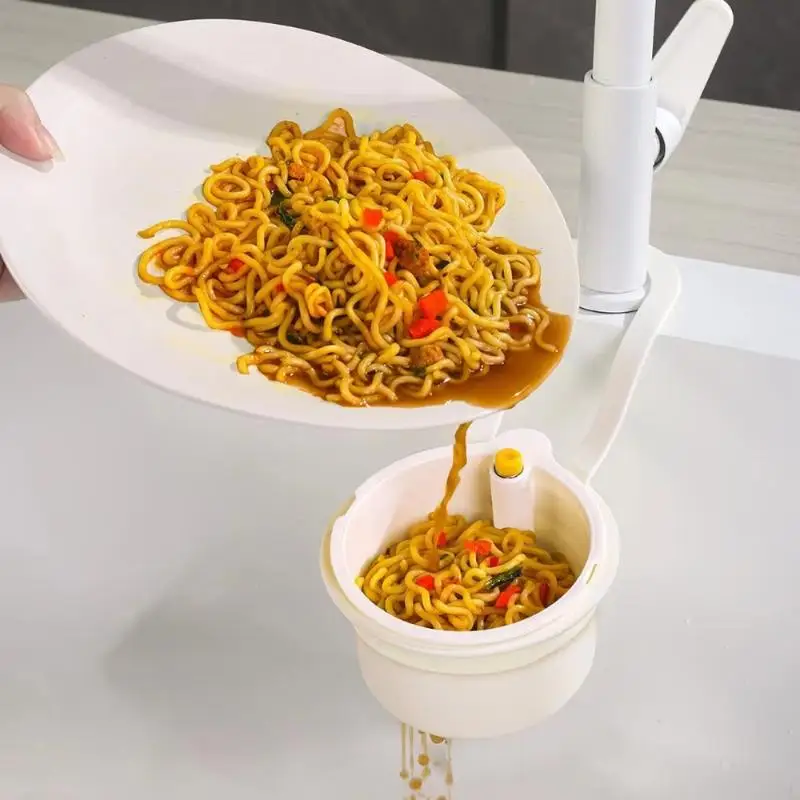 Hanging Sink Draining Basket Openable Bottom Cover Detachable Kitchen Food Residue Filter Basket