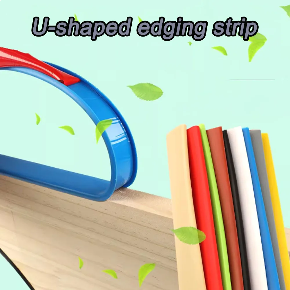 Width 9-40mm 1M U-Shaped Seal Strip Self-Adhesive TPE Edge Banding Sealing Tape For Furniture Cabinet Desk Edge Guard