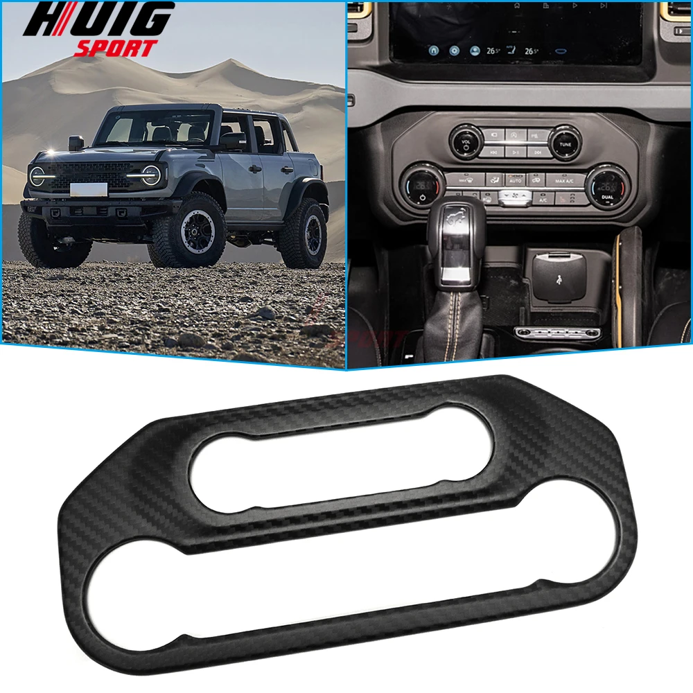 

For Ford Bronco Raptor 2021 2022 2023 2024 Carbon Car Interior Center Air Condition Vent Knob Control Cover Trim Accessories