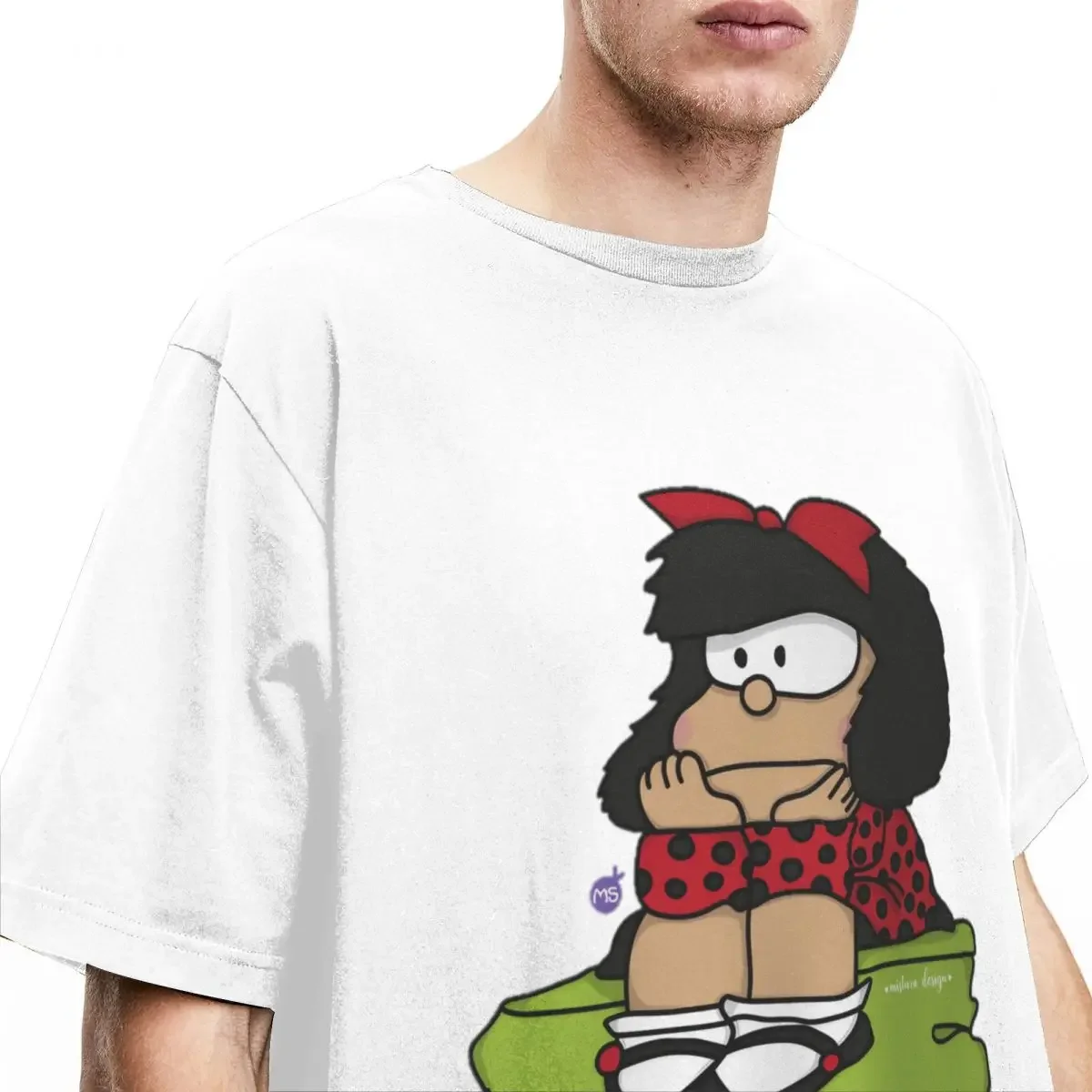 Funny Cute Mafalda Cartoon T-Shirts Men Women's O Neck 100% Cotton Short Sleeve Tees Birthday Present Clothes