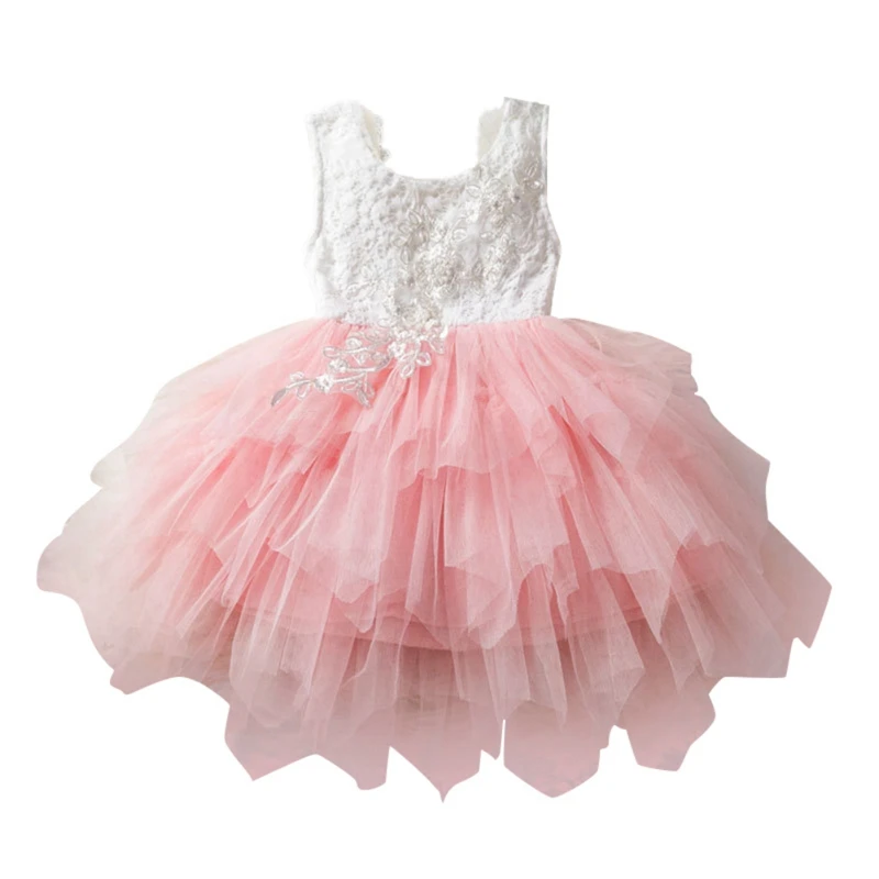 Princess-Inspired Sleeveless Dress for Girls, Delicate Lace Details, 1-5 Years