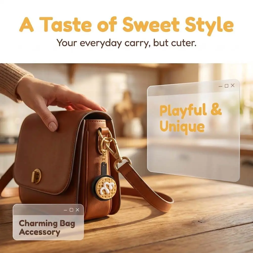 Rabbit cake Waffle Cake Keychain Mini Cartoon 3D Printed Cheesecake Pendant PLA Simulation Foods Keyboard Fidget