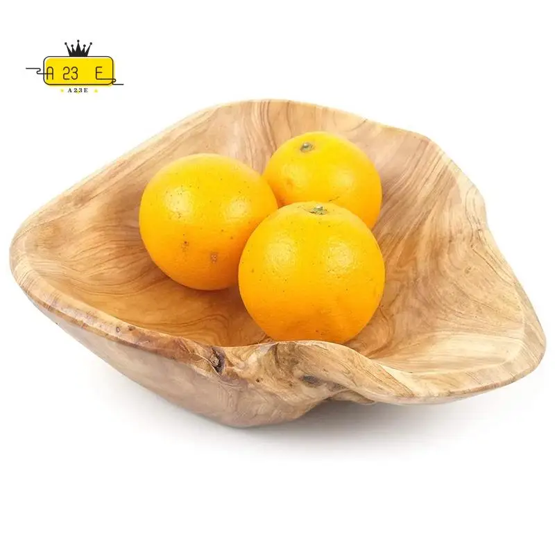 

A23E-деревянная сервировочная чаша для фруктового салата, резные корневые миски ручной работы, креативная чаша для конфет из натурального дерева для гостиной