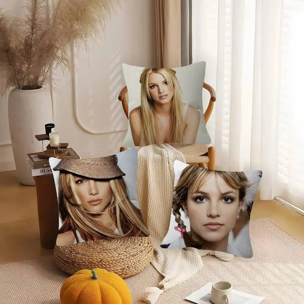Singer Britney Jean Spears Cartoon Series Square Pillowcase Soft Waist Sofa Cushion Cover Bedroom Room Pillowcase