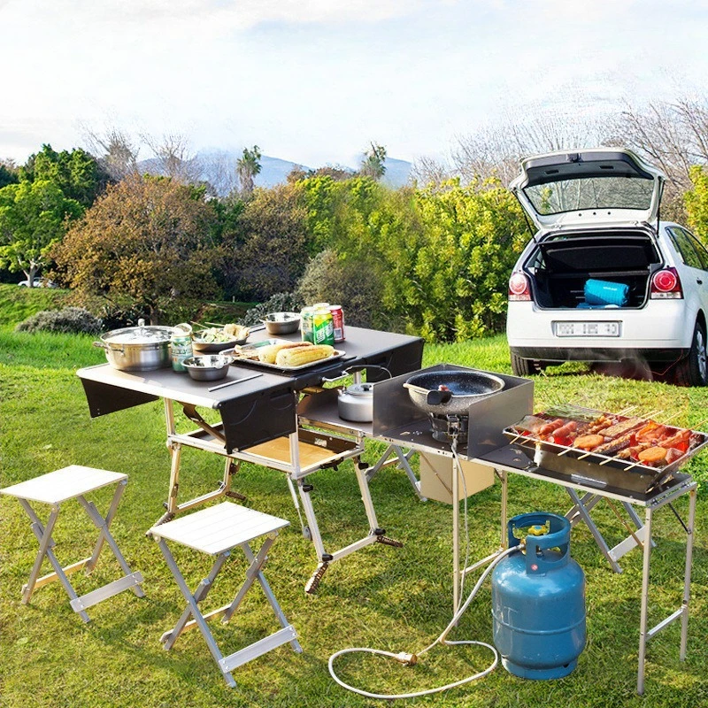 

C650S BBQ version outdoor portable mobile kitchen camping outdoor cooker full set camping car