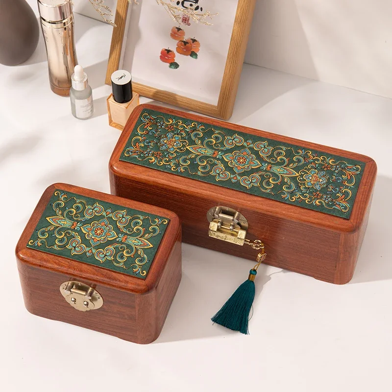 Joyero de madera maciza, pulsera de palisandro, caja especial de almacenamiento de pulsera de jade multiposición, exquisita de gran capacidad de alta gama