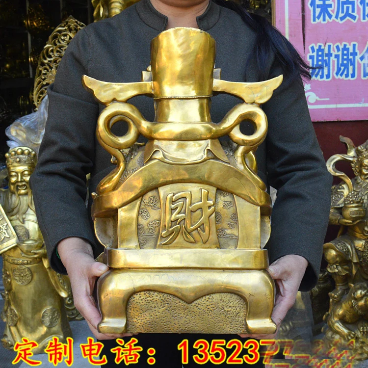 LARGE HOME SHOP Company open Efficacious Talisman Money Drawing Business booming luck gold God of wealth CAI SHEN statue