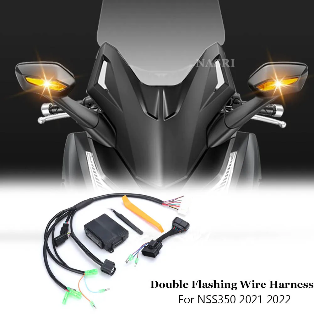 FOR HONDA NSS350 2021 2022 Motorcycle Accessories Double Flashing Overtaking Width Indicator Light Wire Harness Kit Brake Light