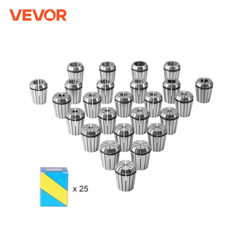 VEVOR 25 pcs ER32 Collet Set Spring Collet Chuck Set Lathe Chuck Tool with Storage Boxes for CNC Engraving Machine Milling