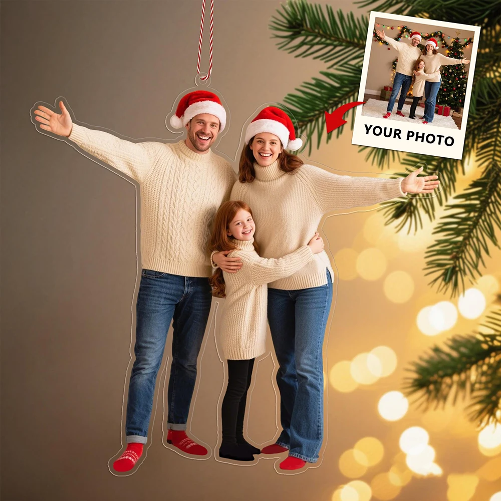 

Personalized Shaped Acrylic Christmas Ornament Gift Family Photo Christmas Ornament Personlized Xmas Tree Hanging