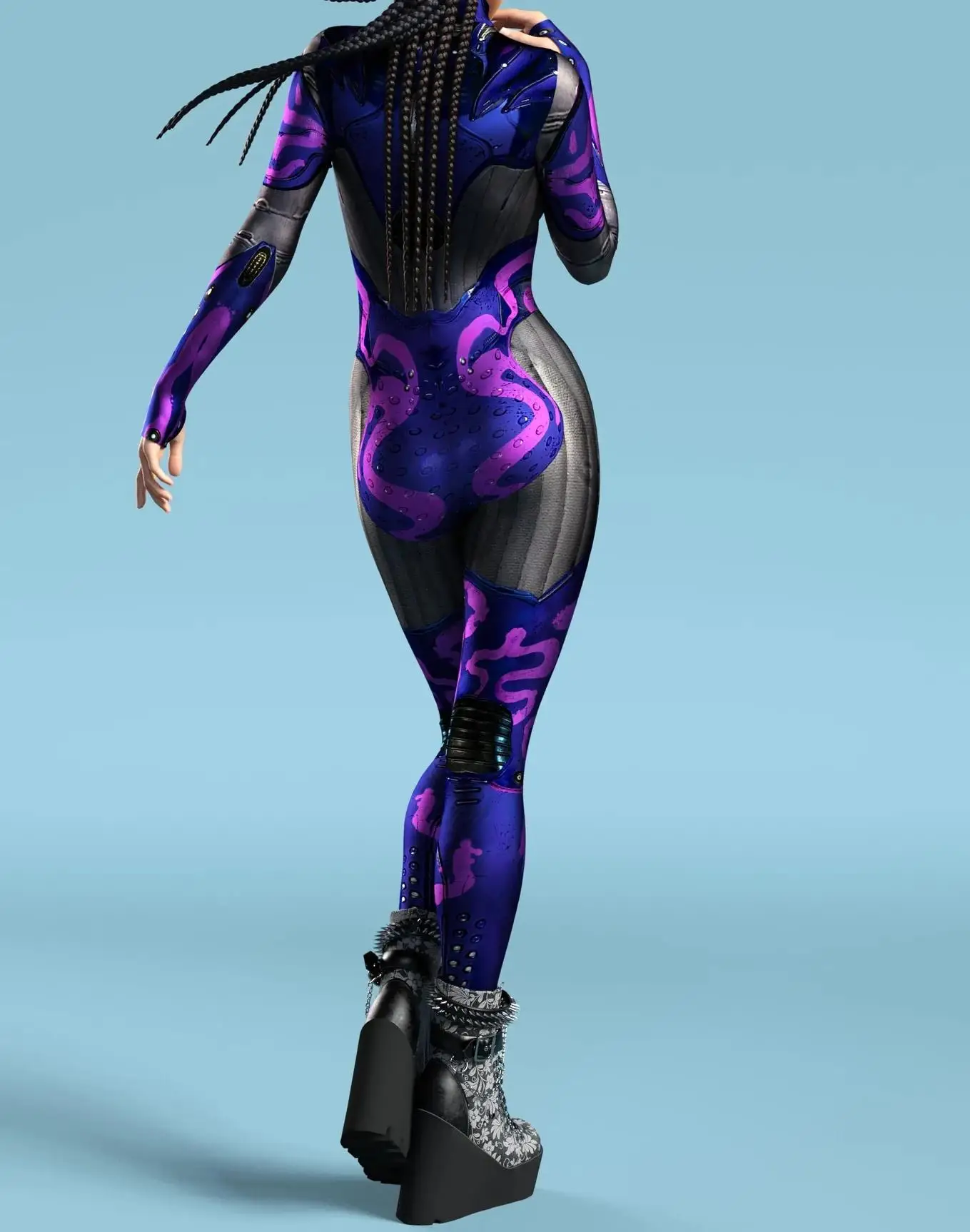 Cooles mechanisches Rüstungs-Cosplay-Kostüm für Frauen, Punk-Bodysuit, elastischer Jumpsuit für Feiertagspartys, ausgefallene Aerial-Yoga-Auftritte, Catsuit – Detail 26