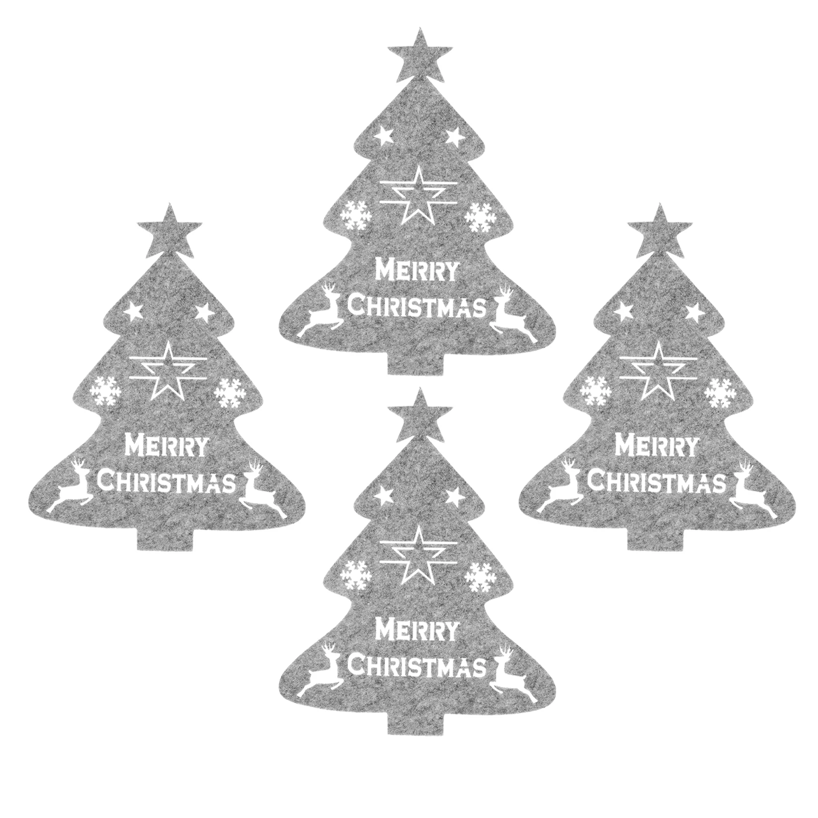 

4 Pcs Silverware Holder for Party Tableware Utensil Holders Holiday Pouch Festival Grey Cutlery Chriatmas