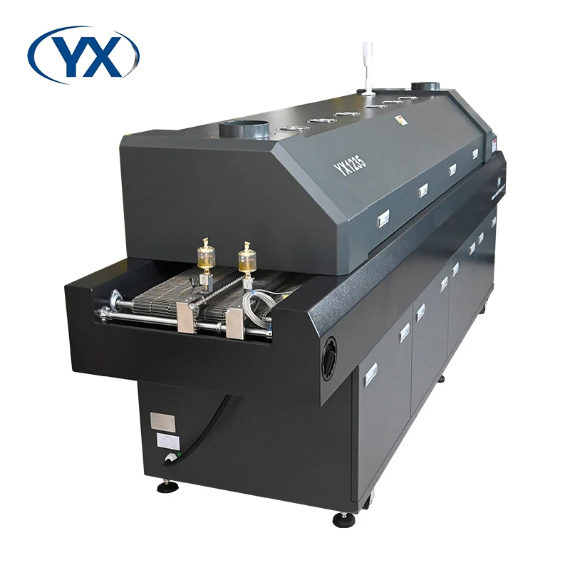 Stock in USA YX1235 Automatic Pcb Soldering SMD Hot Air Reflow Oven Machinery 12 Zone Lead Free Pcb Reflow Soldering Machine