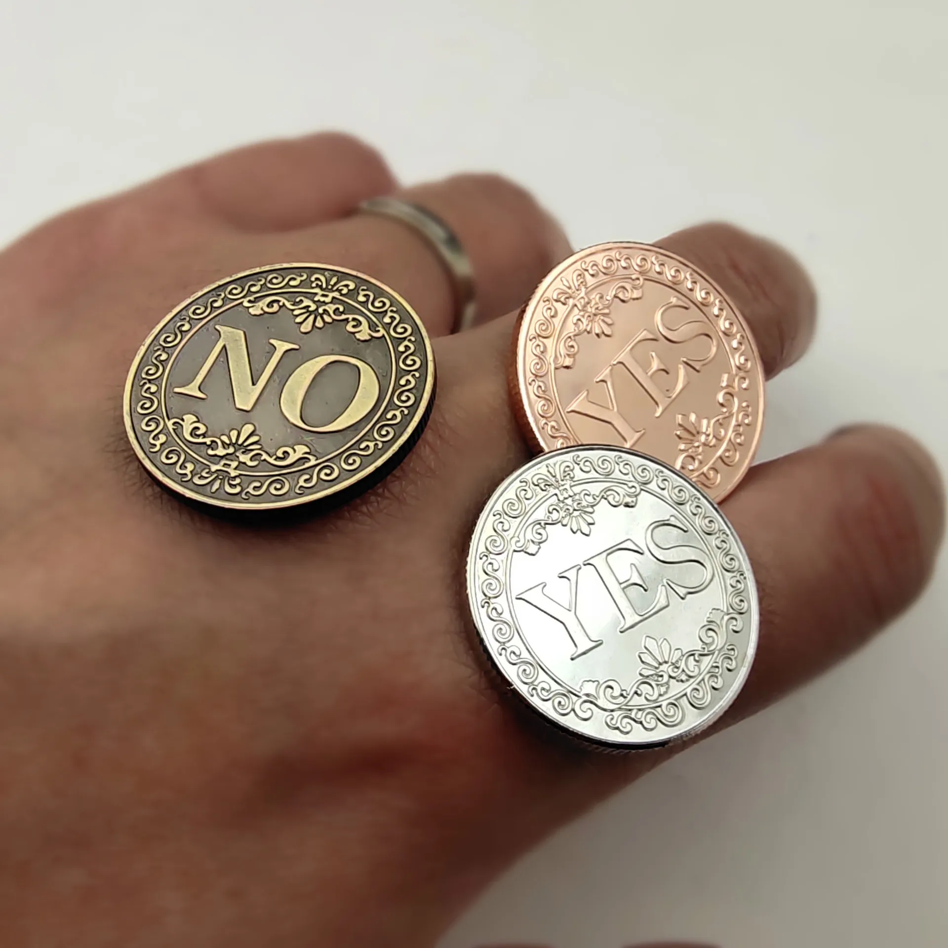 Diameter 25mm Coin YES or NO  Make Decision Commemorative Badge Double Sided Embossed Plating Collection  Collect Coins  Charm