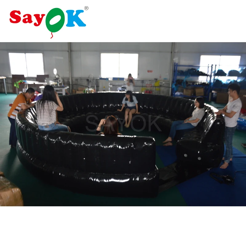 

Customized Pvc Black Inflatable Sofa Inflatable Chair With Air Pump For Inflatable Planetarium Projection Dome Tent Use