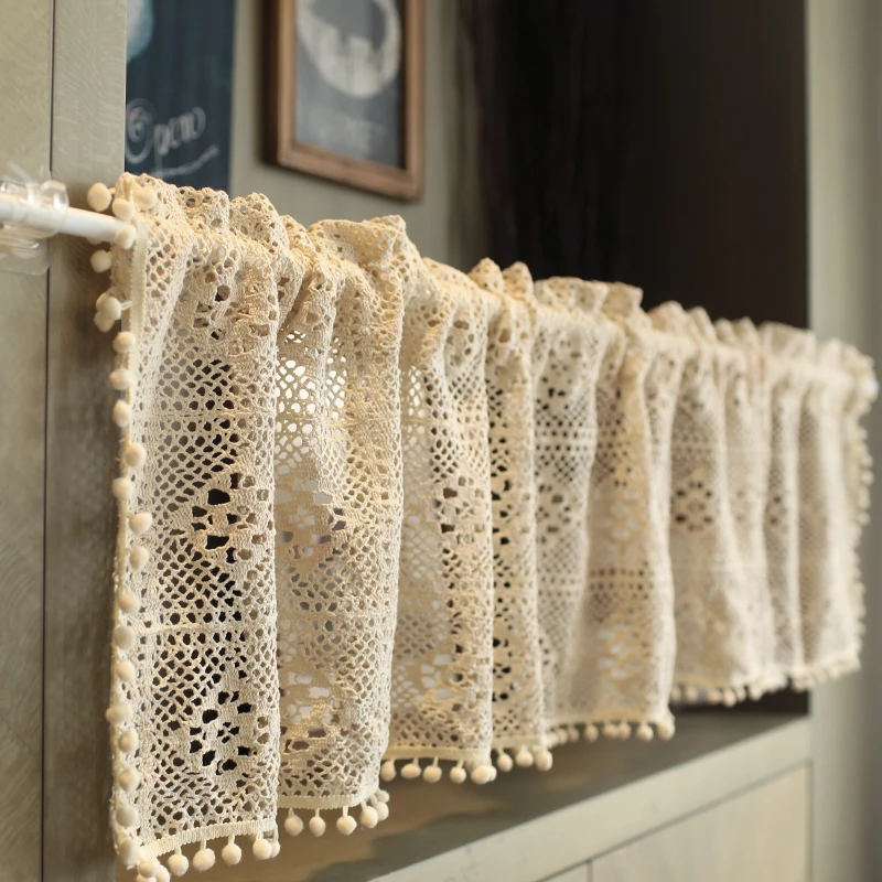 

Штора в американском стиле с крючками-иглами, хлопковая нить, для шторных карнизов и дверных проемов, однотонная, полуштора, короткая штора, без сверления