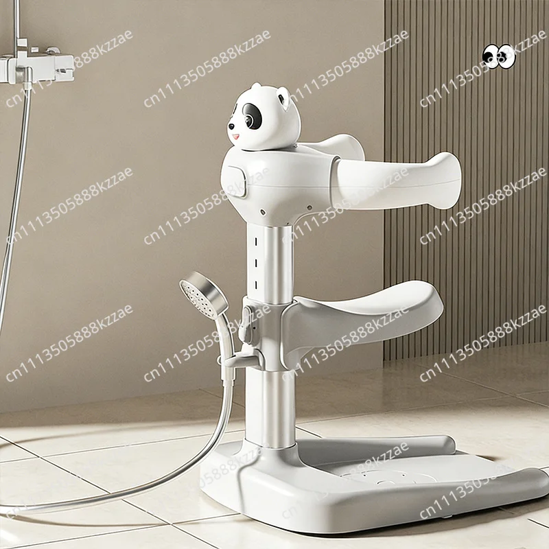 Baby Shower Stand Free-Standing Anti-Slip Adjustable Height Baby Bath Support Toddler Shower Stand Assist Holder For 8-36 Months