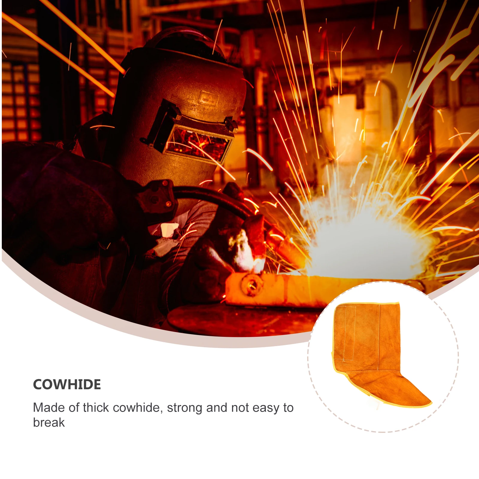 

1 Pair Welding Foot Protector Durable Cover For Shoes Burn Resistant Safety Gearwelding Shoe Cover Protective Work Tool