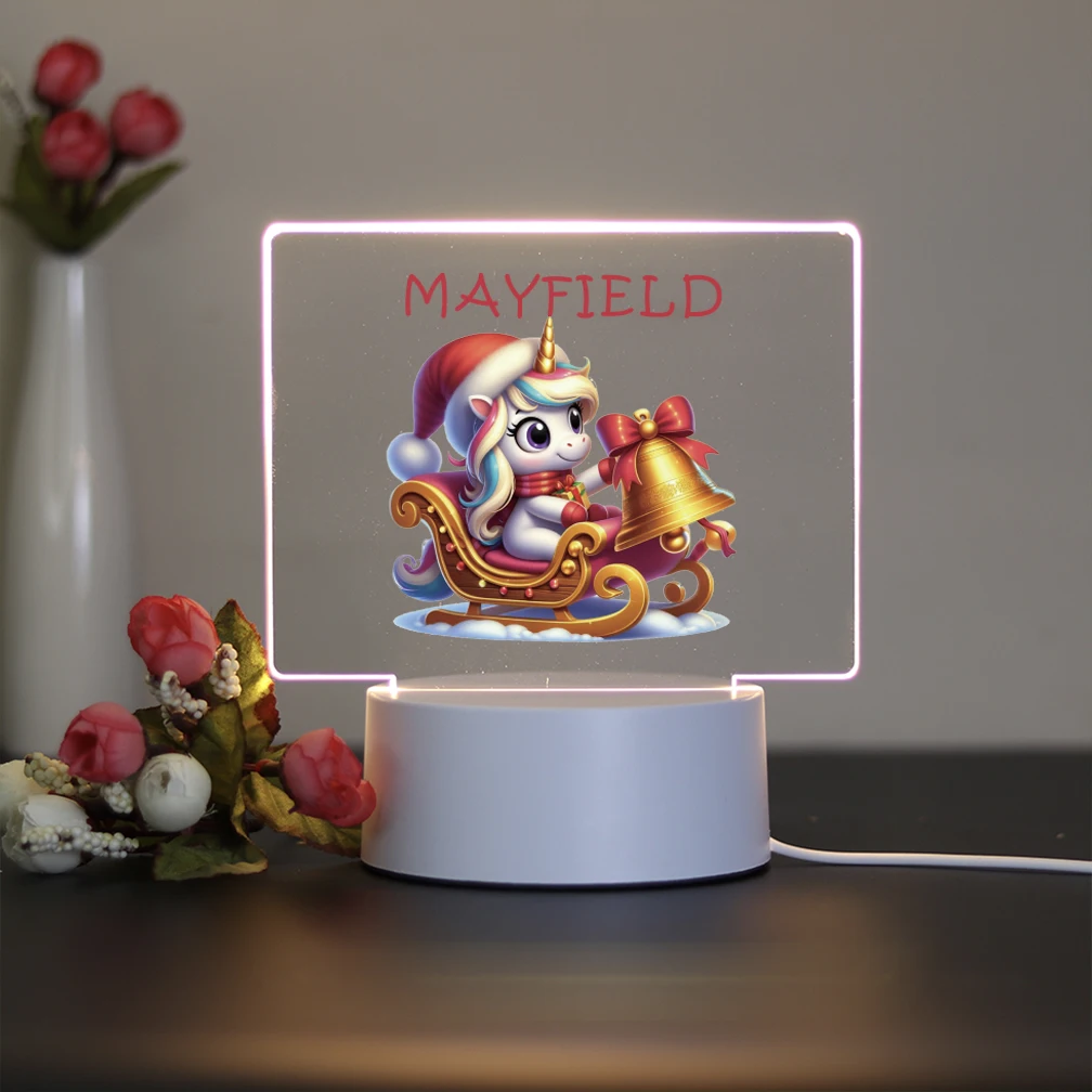 

1 pc Festive Christmas customs UV Print Diy Name You Need 3D Touch LED Night Light 3D Visual Night Lamp Children's Room Decor