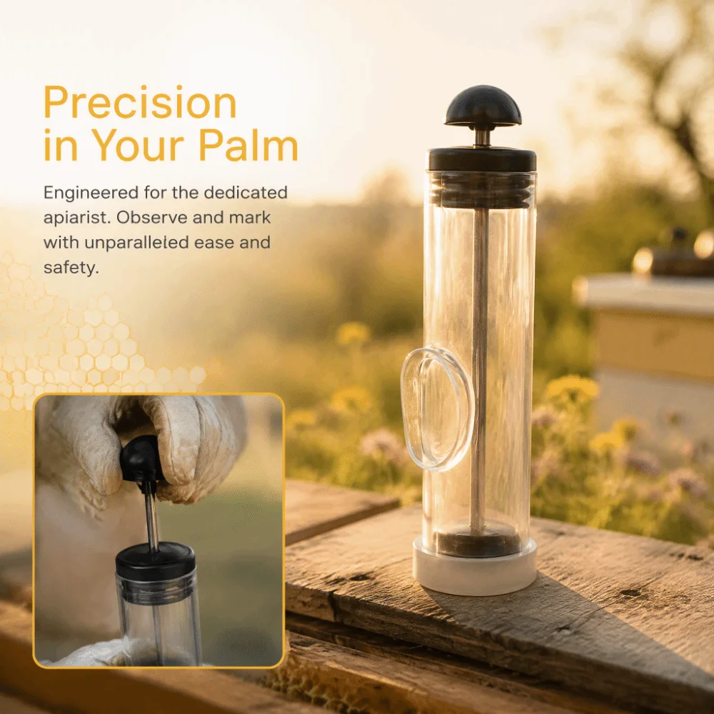 Lightweight Queen Bee Marking Tube Non-Toxic Corrosion-Resistant Queen Bee Marker Cage Plunger Design Small Size