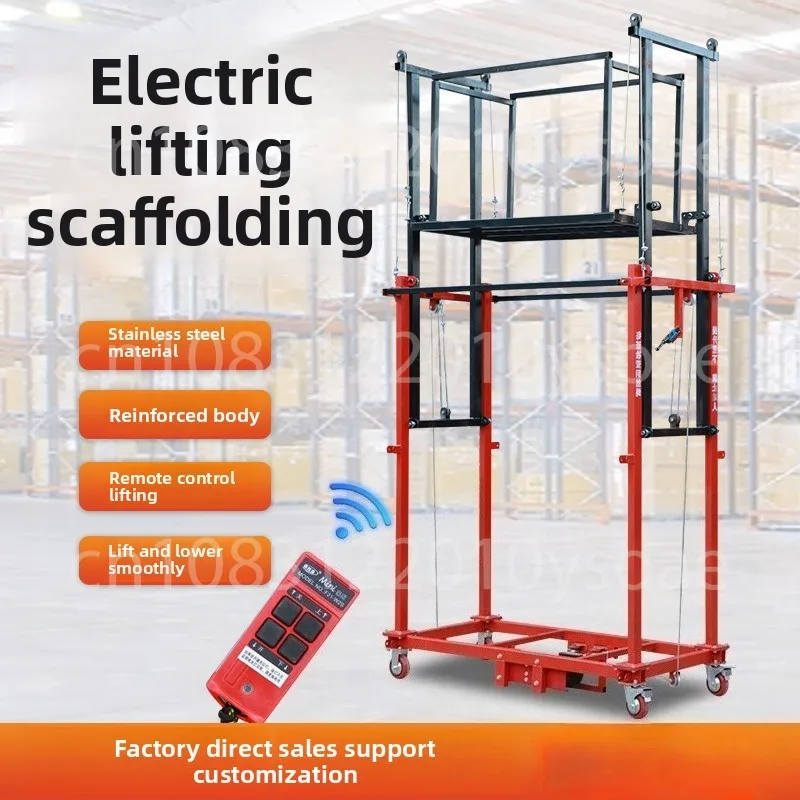 

Электрический подъемник для лесов, мобильный пульт дистанционного управления, автоматическая подъемная платформа для внутреннего и наружного украшения, портативная подъемная платформа
