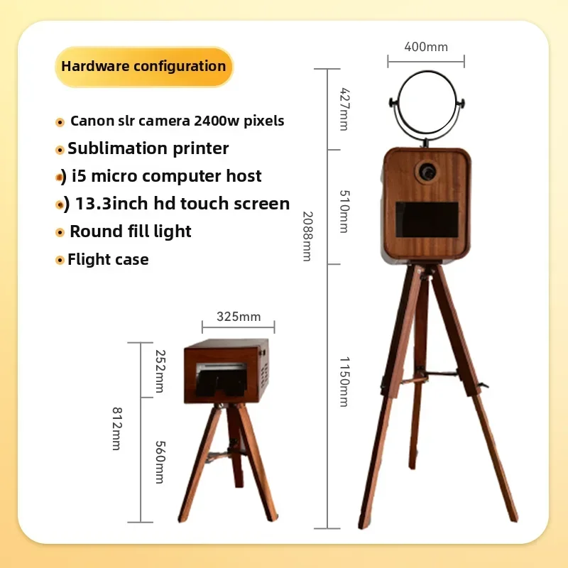 Photobooth big head sticker camera, retro camera