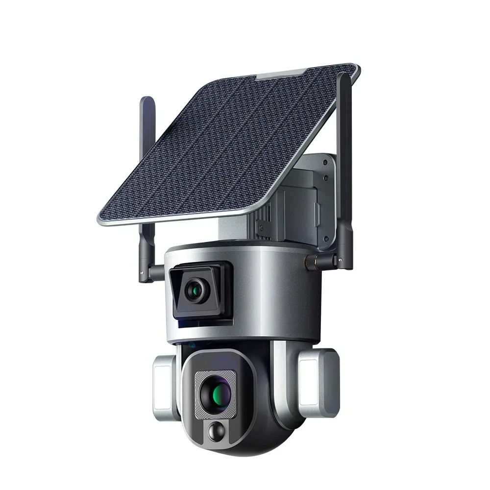 4G dual-lens gun-ball linkage camera, solar monitoring wifi humanoid tracking camera