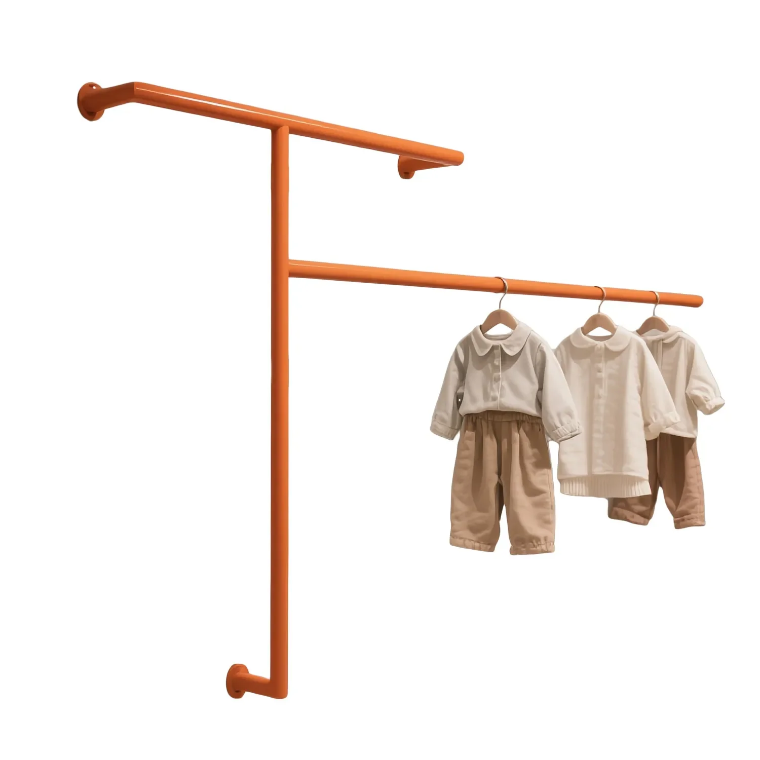 

AdvancedChildren's Clothing Store Wrought Iron Wall Hanger, Wall-mounted Storage Display Rack, Stable Side Hangerclothes Rack
