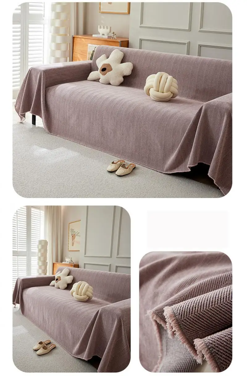 Einfaches Chenille-Sommer-Sofa-Handtuch Einfarbig Multifunktionales Dekoratives Heim-Sofa-Handtuch Sommer Universelle Sofa-Abdeckungen – Detail 12