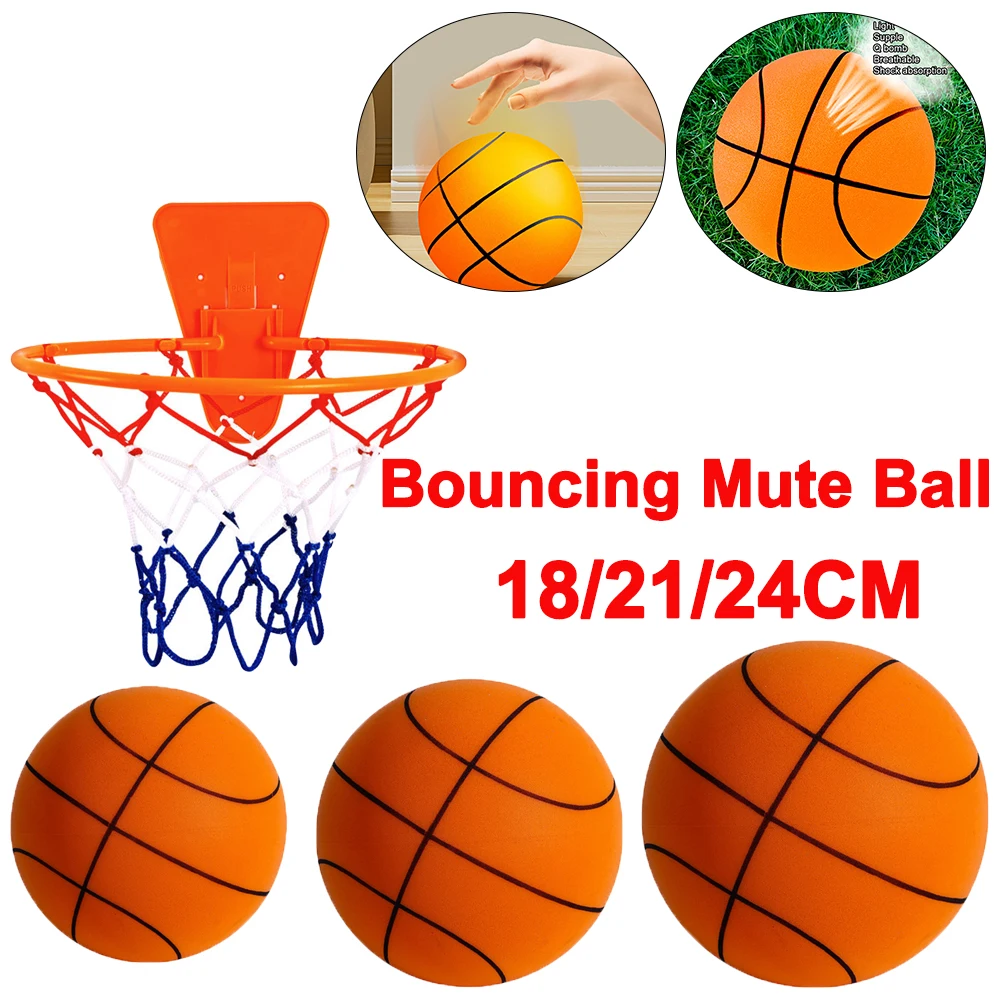 18/21/24CM Indoor Silent Basketball Bouncing Mute Ball Silent Soft Foam Basketball Child 3/5/7 Sport Toy Game Bounce Basket Ball