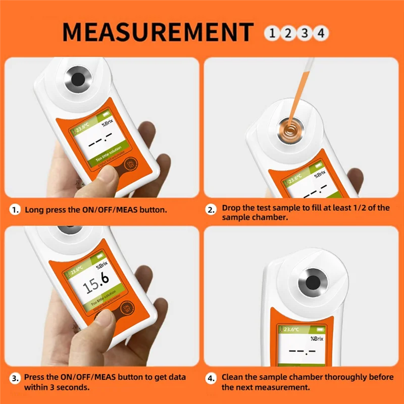 

ABTO-Sugar Meter Sugar Meter Fruit High-Precision Handheld Digital Display Refractive Index Orange Sugar Detection Instrument