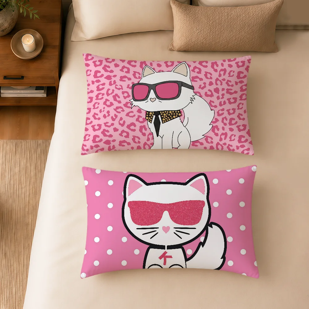 Fotografia 5: Capa de Almofada Retangular Moderna e Macia com Estampa de Gato Fofo para Decoração de Sofá, Sala de Estar, Quarto e Cabeceira – Presente Ideal