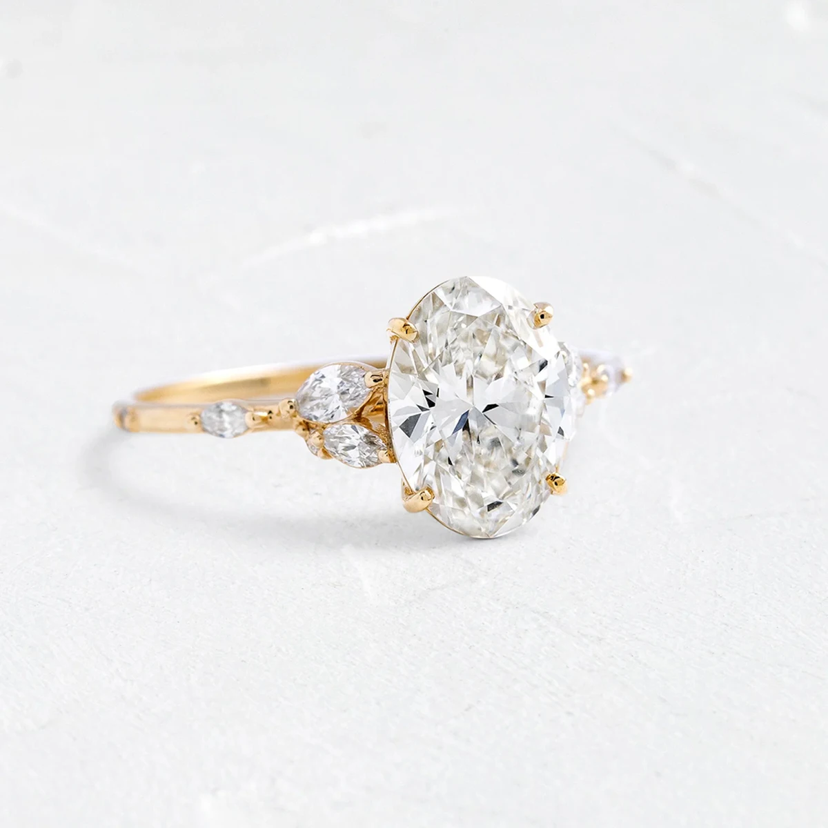 9K/14K/18K Yellow Gold Lab Created Diamond Ring IGI Certified Oval Cut Lab Diamond Engagement Ring Fine Jewelry For Women