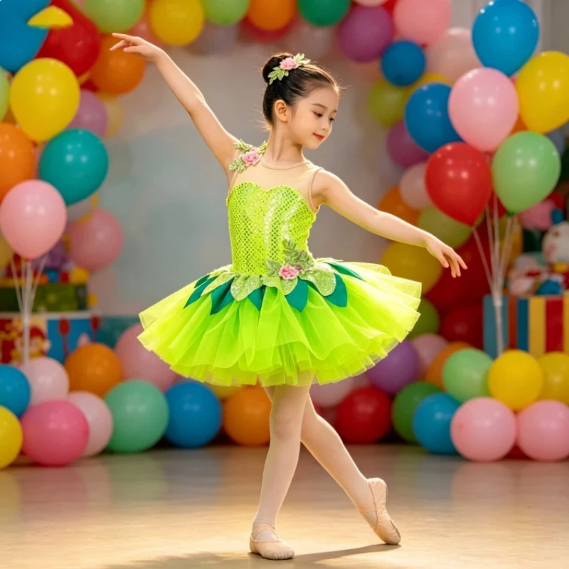

New Girls' Performance Costumes, Stage Costumes, Fluffy Gauze Skirts, Modern Stage Costumes