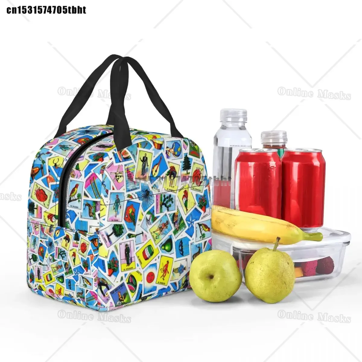 بطاقة لوتريا المكسيكية البنغو اليانصيب صناديق الغداء القابلة لإعادة الاستخدام النساء متعددة الوظائف برودة الحرارية الغذاء معزول حقيبة الغداء العمل