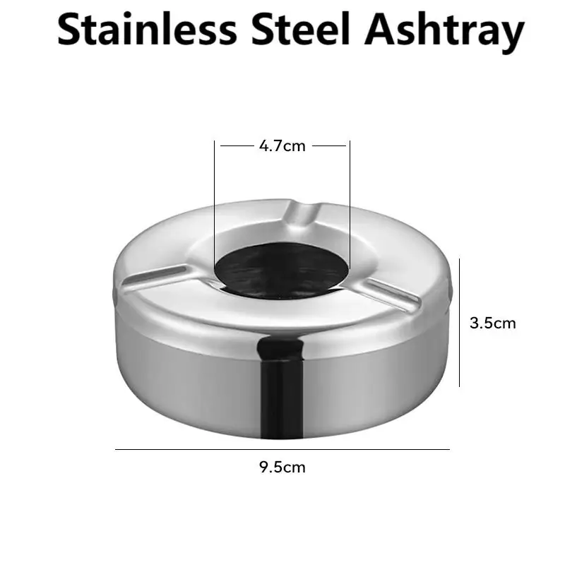 

Portable Steel Ashtray with Secure Lid | For Car, Patio, and Outdoor Use