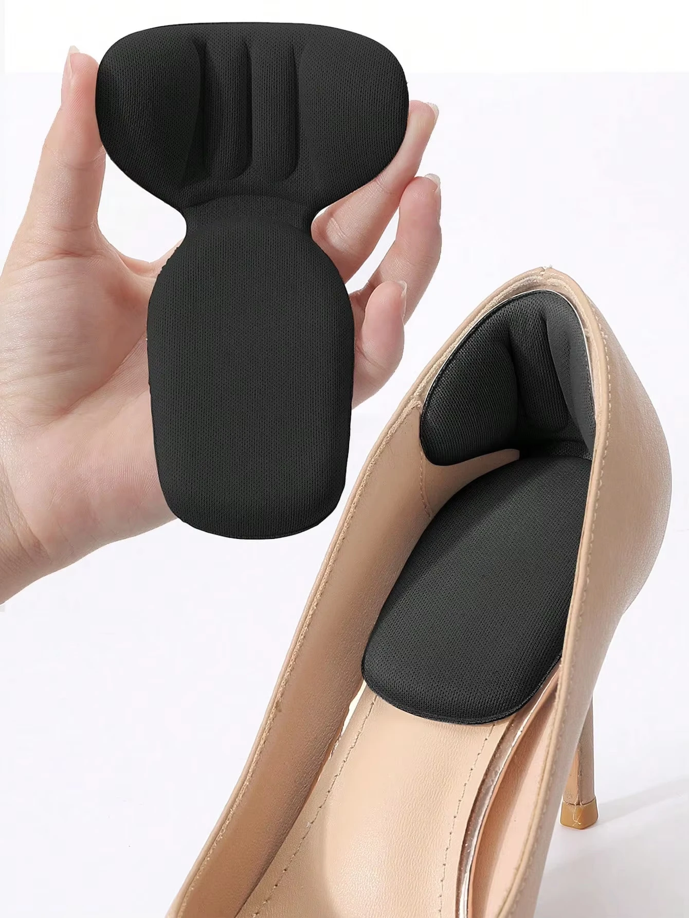 2-In-1 T-Shaped Heel Anti-Slip Pad, Soft And Elastic Heel Insole, Thin And Invisible, Suitable For Both Men’S And Women’S Shoes,