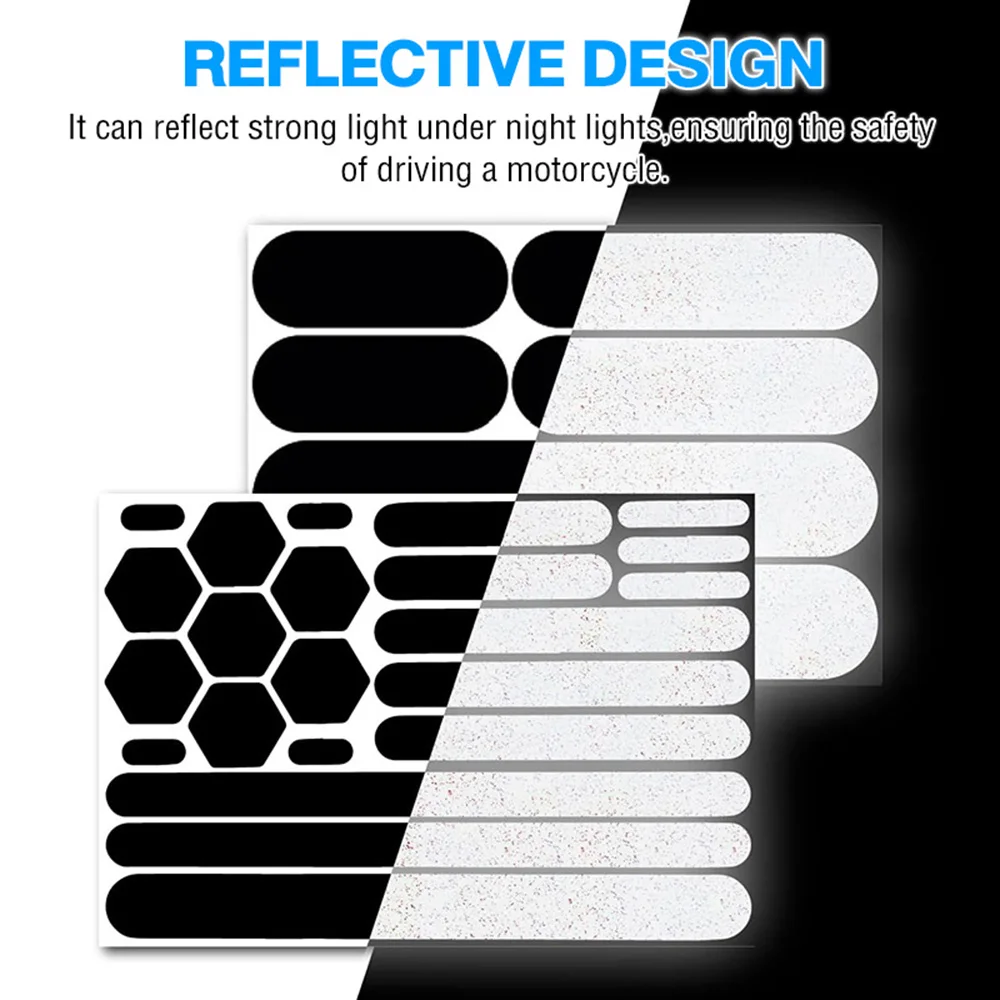Motorcycle Reflective Stickers Helmets Invisible Black Reflective Tape Effective Reflective Strips For Bikes Motorcycles Helmets
