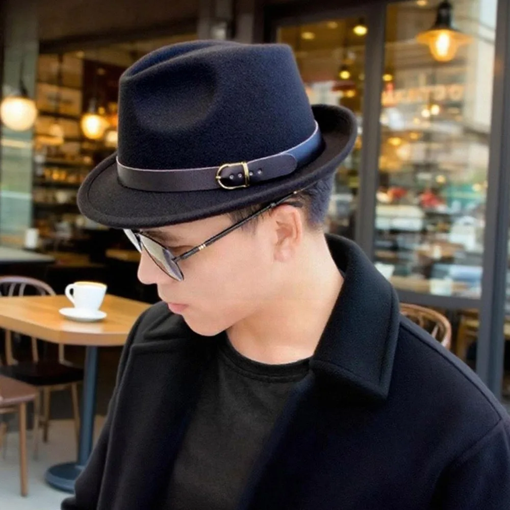 جديد ورأى النسيج دلو القبعات رفرف حافة حزام مشبك فيدورا قبعة قصيرة حافة قبعات بنما موسم الشتاء