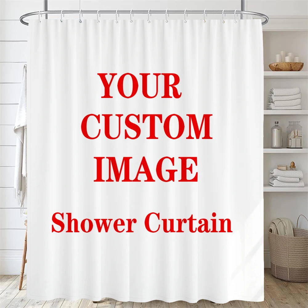 Custom Shower Curtain Bathroom Waterproof Curtains Customized Personalise Photo Polyester Bath Curtain Set Decor Toilet Lid Mat view 2
