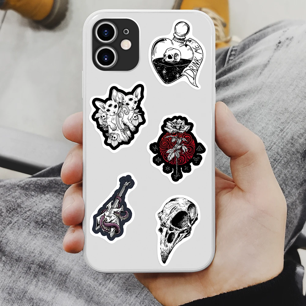 Gothic Horror Skull Stickers DIY Toys Gift Decorative Decal for Scrapbook Junk Journals Laptop Luggage Bottles Guitar Waterproof view 5