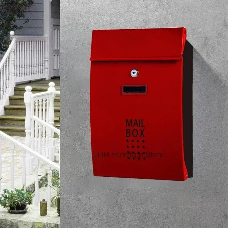 Outdoor Rainproof Villa Garden Outdoor Mailboxes European Street Mailbox Hanging Wall with Lock Magazine Box New Post Box d